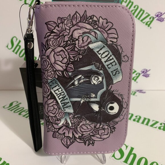 Bioworld Tech Wallet Nightmare Before Christmas Jack Sally Eternal Love Clutch - Picture 2 of 5